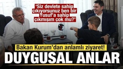 Bakan Kurum&rsquo;dan Yusuf ve dedesine ziyaret! Duygusal anlar