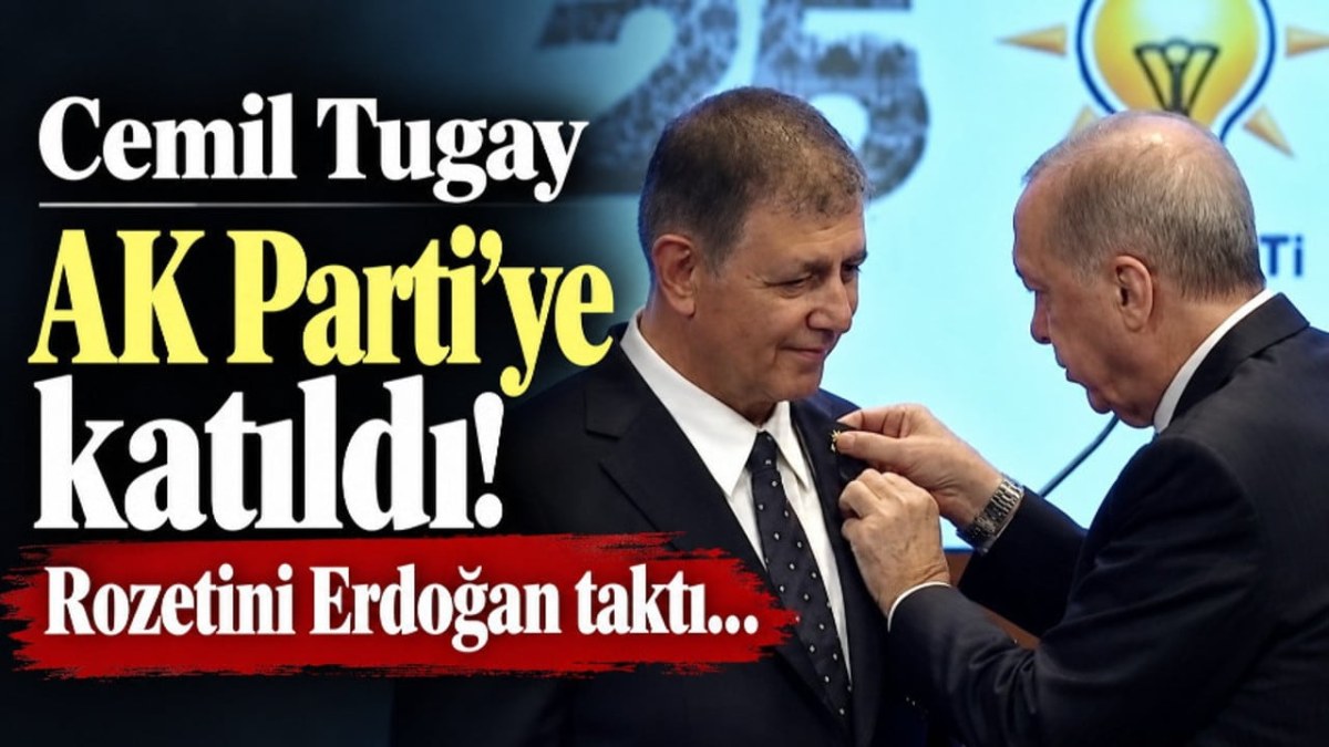 İzmir B&uuml;y&uuml;kşehir Belediye Başkanı Cemil Tugay AK Parti'ye katıldı! Rozetini Erdoğan taktı&hellip;
